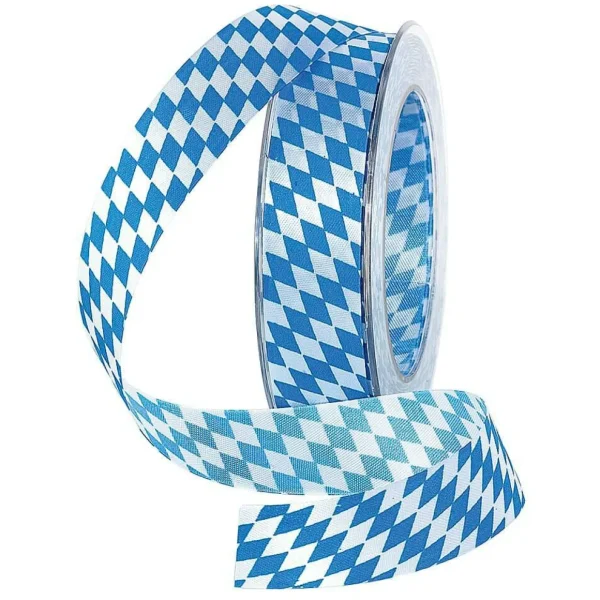Geschenkband^DecoWoerner Stoffband "Bayern" 25 Mm 25 M blau