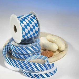 Geschenkband^DecoWoerner Stoffband "Bayern" 25 Mm 25 M blau