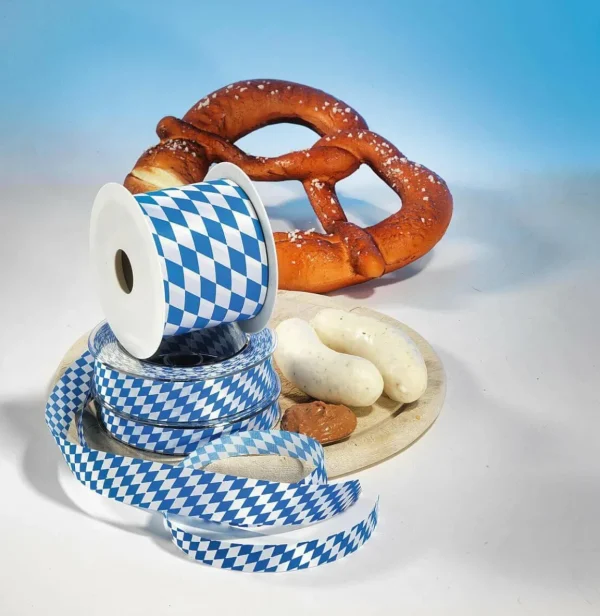 Geschenkband^DecoWoerner Stoffband "Bayern" 70 Mm 25 M blau