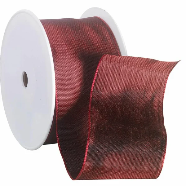 Geschenkband^DecoWoerner Stoffband Mit Drahtkante, 60 Mm, 25 M, Bordeaux rot