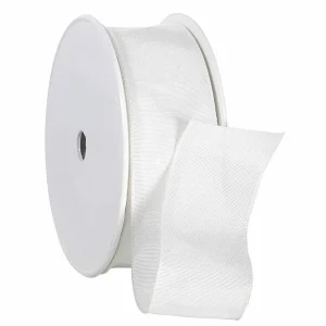 Geschenkband^DecoWoerner Stoffband Mit Drahtkante 40 Mm, 25 M, weiß