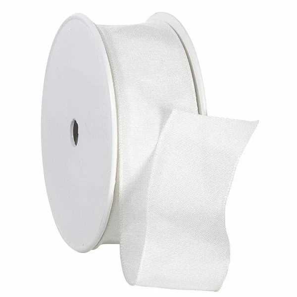 Geschenkband^DecoWoerner Stoffband Mit Drahtkante 40 Mm, 25 M, weiß