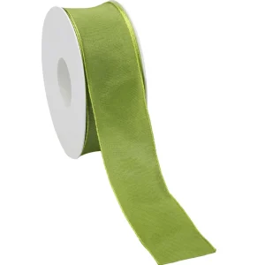 Geschenkband^DecoWoerner Stoffband Mit Drahtkante 40 Mm X 25 M, Hell grün
