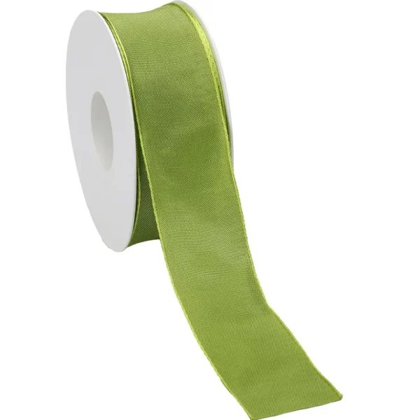 Geschenkband^DecoWoerner Stoffband Mit Drahtkante 40 Mm X 25 M, Hell grün