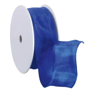Geschenkband^DecoWoerner Stoffband Mit Drahtkante, 40 Mm, 25 M, Royal blau