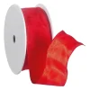 Geschenkband^DecoWoerner Stoffband Mit Drahtkante 40 Mm, 25 M, rot