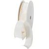 Geschenkband^DecoWoerner Stoffband Mit Drahtkante, 25 Mm, 25 M, Creme weiß