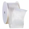 Geschenkband^DecoWoerner Stoffband Mit Drahtkante, 60 Mm, 25 M, Creme weiß