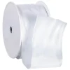 Geschenkband^DecoWoerner Stoffband Mit Drahtkante, 60 Mm, 25 M, weiß
