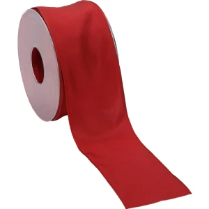Geschenkband^DecoWoerner Stoffband Mit Drahtkante 60 Mm X 25 M, rot