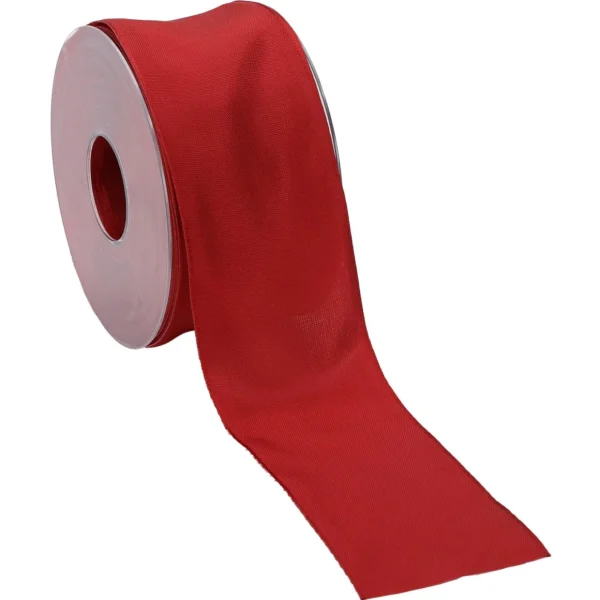 Geschenkband^DecoWoerner Stoffband Mit Drahtkante 60 Mm X 25 M, rot