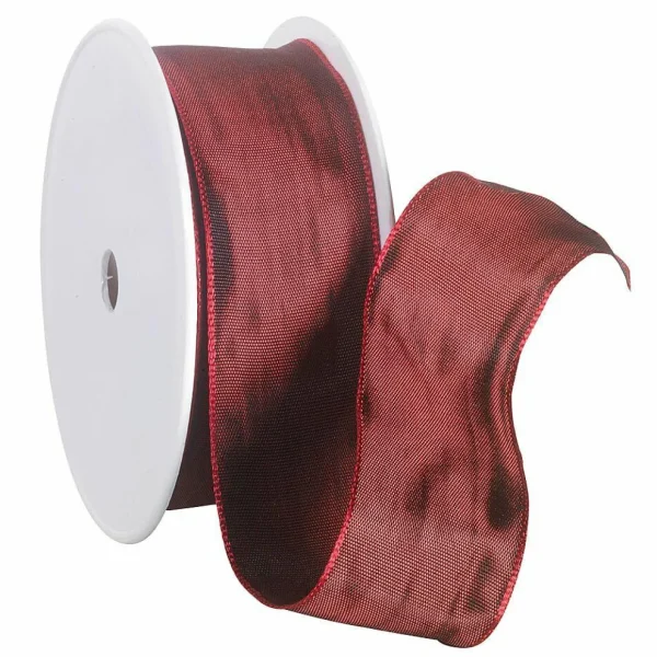 Geschenkband^DecoWoerner Stoffband Mit Drahtkante, 40 Mm, 25 M, Bordeaux rot