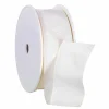 Geschenkband^DecoWoerner Stoffband Mit Drahtkante 40 Mm, 25 M, Creme weiß