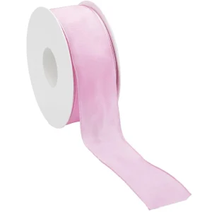 Geschenkband^DecoWoerner Stoffband Mit Drahtkante 40 Mm X 25 M, rosa
