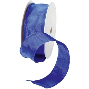 Geschenkband^DecoWoerner Stoffband Mit Drahtkante, 40 Mm, 25 M, Royal blau