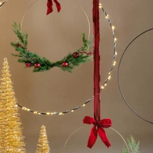 Geschenkband^DecoWoerner Stoffband Mit Drahtkante, 40 Mm, 25 M, Bordeaux rot