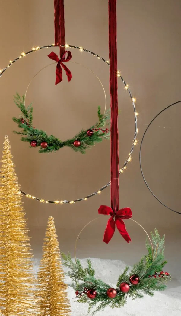 Geschenkband^DecoWoerner Stoffband Mit Drahtkante, 40 Mm, 25 M, Bordeaux rot