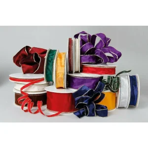 Geschenkband^DecoWoerner Stoffband Mit Goldkante, 60 Mm, 25 M, Lila violett