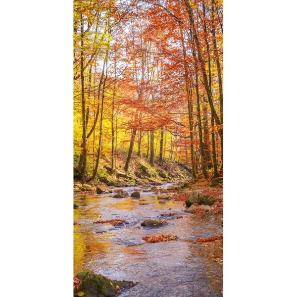 Herbst-Banner^DecoWoerner Stoffbanner Bachlauf Herbst 100 X 200 Cm orange