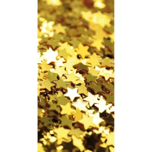 Weihnachts- & Winterbanner^DecoWoerner Stoffbanner sterne 100 X 200 Cm gold