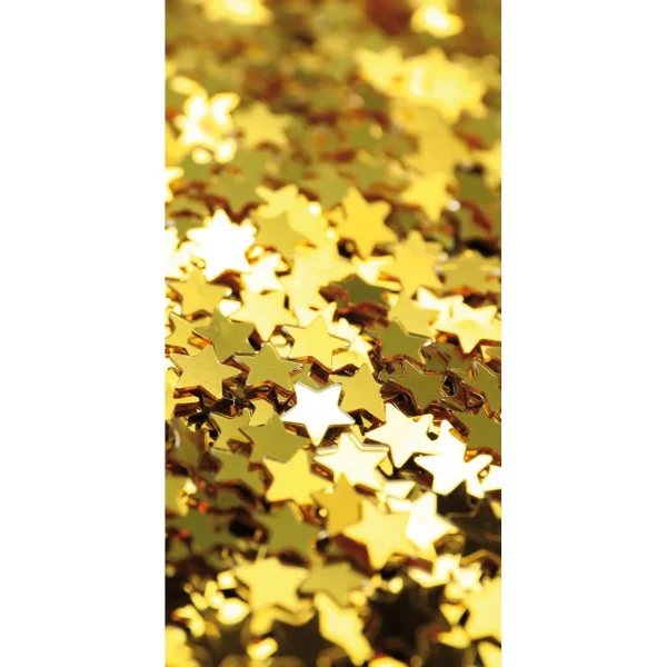 Weihnachts- & Winterbanner^DecoWoerner Stoffbanner sterne 100 X 200 Cm gold