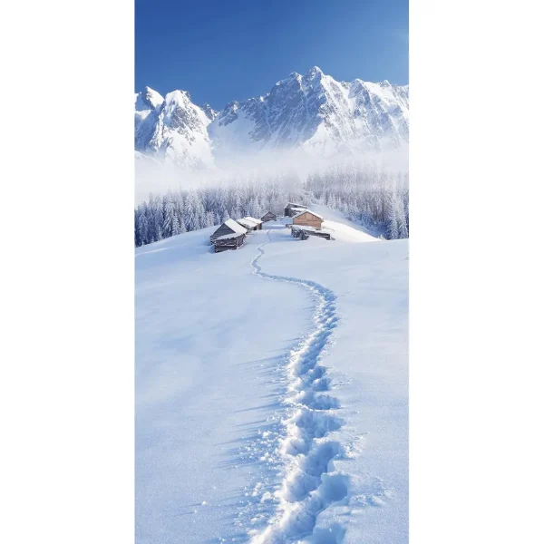 Winterdeko | Weihnachts- & Winterbanner^DecoWoerner Stoffbanner Schneehütte Aus Fahnenstoff 1 X 2 M weiß