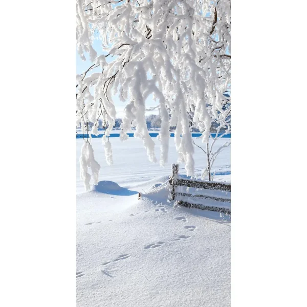 Winterdeko | Weihnachts- & Winterbanner^DecoWoerner Stoffbanner Schneelandschaft Aus Fahnenstoff 1 X 2 M weiß