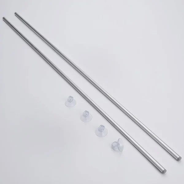 Zubehör^DecoWoerner Stoffbanner-Alu-Aufhängestangen-Set Mit Saugnäpfchen Für Glasflächen, 104 Cm silber