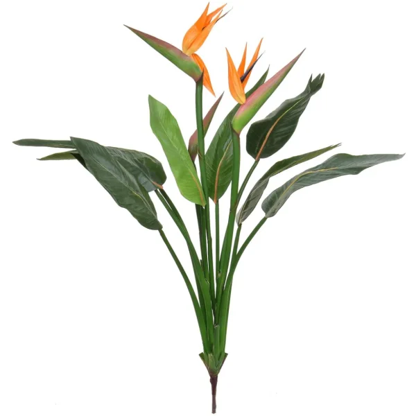Zimmerpflanzen | Schwer Entflammbare Kunstpflanzen^DecoWoerner Strelizie Ohne Topf Mit Blüten B1, 103 Cm orange