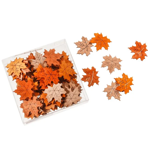 Streudeko | Herbstdeko^DecoWoerner Streuware Ahorn-Herbstblätter 72 Stück 3,5 X 4 Cm orange
