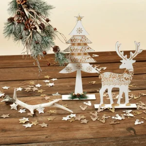 Herbstdeko | Streudeko^DecoWoerner Streuware Sterne Aus Holz 72 Stück 4 Cm gold