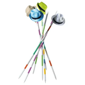 Sommerdeko^DecoWoerner Stroh-Hut Mit Schwarzem Band 30 Cm blau
