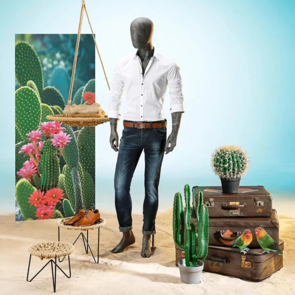 Zimmerpflanzen^DecoWoerner Säulen-Kaktus-Kunstpflanze Im Topf, 70 Cm grün