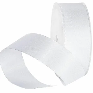 Geschenkband^DecoWoerner Taftband Mit Webkante 40 Mm, 50 M, weiß
