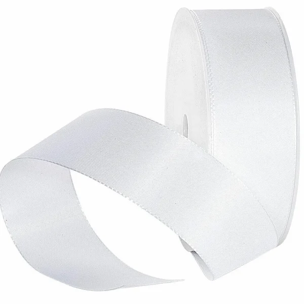 Geschenkband^DecoWoerner Taftband Mit Webkante 40 Mm, 50 M, weiß