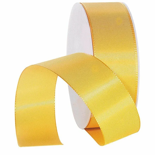 Geschenkband^DecoWoerner Taftband Mit Webkante 40 Mm, 50 M, gelb