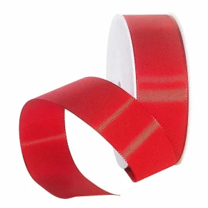 Geschenkband^DecoWoerner Taftband Mit Webkante 40 Mm, 50 M, rot