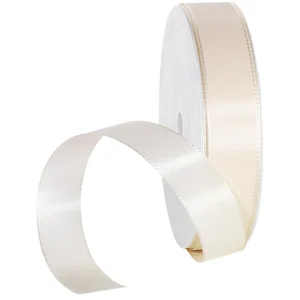 Geschenkband^DecoWoerner Taftband Mit Webkante 25 Mm, 50 M, Creme weiß