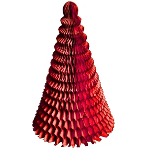 Weihnachtsfiguren^DecoWoerner Tannenbaum Aus Wabenpapier rot