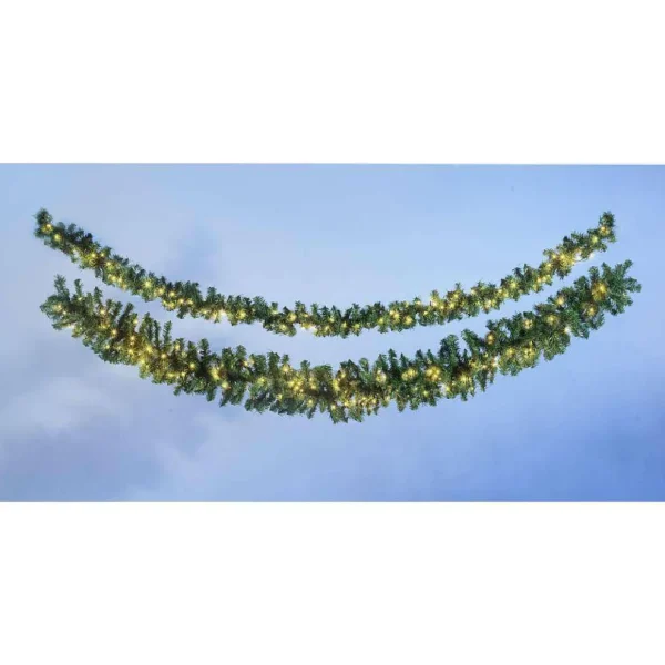 Weihnachtsgirlanden^DecoWoerner Tannengirlande Basic Mit LED 270 Cm, 17 Cm Ø grün