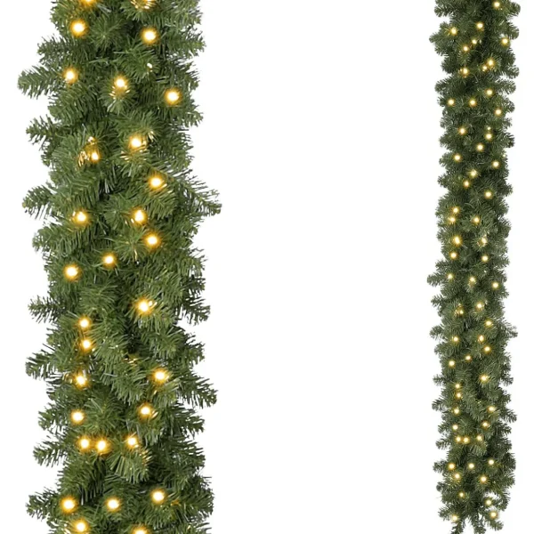 Winterdeko | Weihnachtsgirlanden^DecoWoerner Tannengirlande Mit Warm-weißen LED, 270 Cm grün