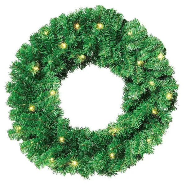 Weihnachtskränze^DecoWoerner Tannenkranz Basic LED, 60 Cm Ø grün