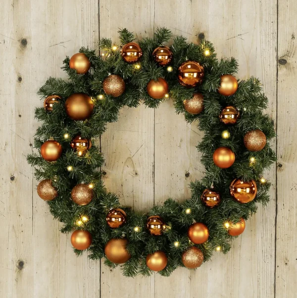 Weihnachtskränze^DecoWoerner Tannenkranz Basic LED, 60 Cm Ø grün