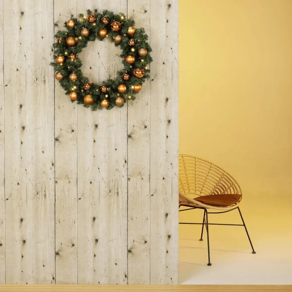 Weihnachtskränze^DecoWoerner Tannenkranz Basic LED, 60 Cm Ø grün