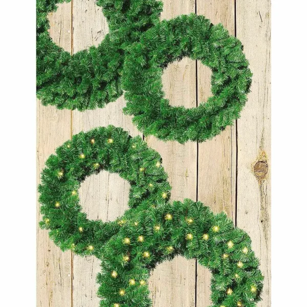 Weihnachtskränze^DecoWoerner Tannenkranz Basic LED, 60 Cm Ø grün