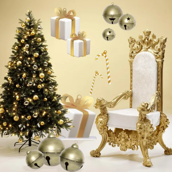 Xxl Weihnachtsdeko^DecoWoerner Thron "Renaissance", 190 Cm Hoch, /elfenbein gold