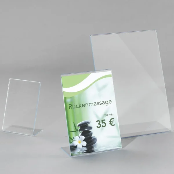 Kundenstopper | Warenpräsentation^DecoWoerner Tischaufsteller, DIN A5, Hoch transparent