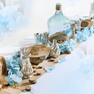 Pflanzengefäße & Dekorationshilfen^DecoWoerner Tischdeko vasen Mit Tablett, 8-teilig silber