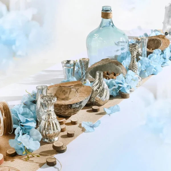 Pflanzengefäße & Dekorationshilfen^DecoWoerner Tischdeko vasen Mit Tablett, 8-teilig silber