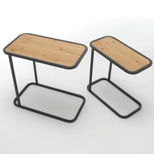 Pflanzengefäße & Dekorationshilfen^DecoWoerner Tischset 2-tlg Metall Tannenholz mehrfarbig
